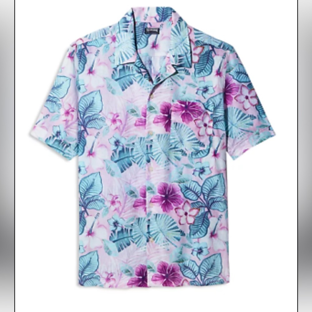 VILEBREQUIN Hawaiian‎ Floral Tropical Charli Short Sleeve Bowling Shirt 3X
